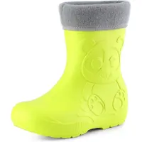 Ladeheid Eva Enfants Garçons Filles Bottes de pluie fourrées LA-CA-11 (Citron vert, 30/31 UE)