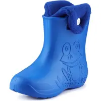 Ladeheid Eva Enfants Garçons Filles Bottes de pluie fourrées LA-CA-04 (bleu/bleu marine, 28/29 UE)