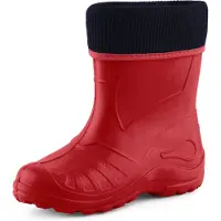 Ladeheid Enfants Filles Garçons Bottes de pluie thermo Eva doublées KL058 (Rouge, 29)