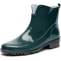 Ladeheid Bottes courtes en caoutchouc pour femmes LA-930 (vert foncé, 37)