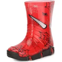 Ladeheid Enfants Filles Garçons Bottes en Caoutchouc Doublées Swk2020BW (Rouge Araignée 39, 23/24)