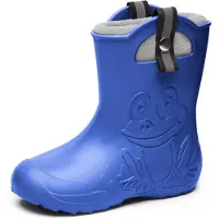 Ladeheid Kinder Federleichte Gummistiefel Thermo Fütterung Mädchen Jungen Rutschprofs Kinder Regensschuhe LA-CA-Frog245 (Bleu, 22/23 EU)