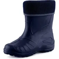 Ladeheid Enfants Filles Garçons Bottes de pluie thermo Eva doublées KL058 (bleu foncé, 32)