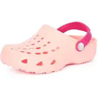 Ladeheid Sabots pour enfants (filles et garçons) Eva – Sabots de jardin – Chaussures de jardin LA-CA-06 (rose poudré/fuchsia, 24/25 EU)
