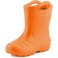 Ladeheid Enfants Filles Garçons Bottes de pluie thermo Eva doublées KL051 (Orange, 24)