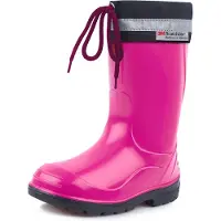 Ladeheid Kinder Mädchen Jungen Gummistiefel mit Stulpe LA-972 (Fuchsia/Noir, 22 EU)