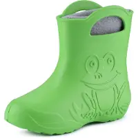 Ladeheid Eva Enfants Garçons Filles Bottes de pluie fourrées LA-CA-03 (Vert/Gris, 32/33 EU)