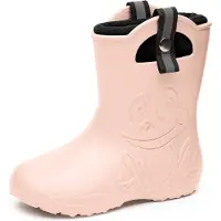 Ladeheid Kinder Federleichte Gummistiefel Thermo Fütterung Mädchen Jungen Rutschfeststiefel Kinder Regenschuhe LA-CA-Frog245 (Rose poudré, 32/33 EU)