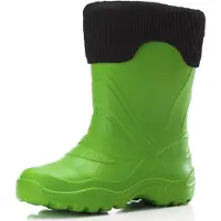 Ladeheid Enfants Filles Garçons Bottes en Caoutchouc Thermo légères doublées LA-861 (Vert375c/noir, 26/27)