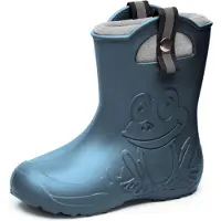 Ladeheid Kinder Federlegte Gummistiefel Thermo Fütterung Mädchen Jungen Rutschprofs Kinder Regensschuhe LA-CA-Frog245 (Jaune, 32/33 EU)