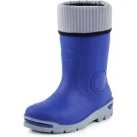Ladeheid Enfants Filles Garçons Bottes de pluie avec chaussettes chaudes LARB013 (Bleuet, 25 26 EU)