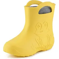 Ladeheid Eva Enfants Garçons Filles Bottes de pluie fourrées LA-CA-03 (Jaune/Gris, 26/27 EU)