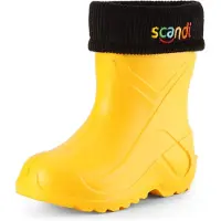 Ladeheid Enfants Filles Garçons Bottes de pluie thermo Eva doublées LA-763 (jaune1/noir, 33 UE)