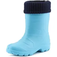 Ladeheid Bottes en caoutchouc Eva Thermo ultra-légères pour enfants (filles et garçons), doublées, LA845KIDS (Turquoise306c/Bleu marine, taille 30 EU)