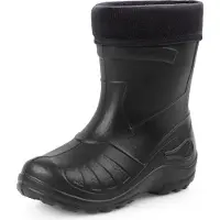 Ladeheid - Bottes de pluie Eva Thermo ultra-légères pour filles et garçons, doublées, KL050 (noir, 23 EU)