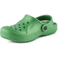 Ladeheid Enfants Filles Garçons Sabots légers en EVA Sabots de jardin Chaussures de jardin KL055 (vert émeraude, 25 EU)