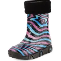 Ladeheid Enfants Filles Garçons Bottes en Caoutchouc Doublées Swk2021 (Modèle-51, 23/24)
