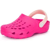 Ladeheid Sabots pour enfants (filles et garçons) Eva – Sabots de jardin – Chaussures de jardin LA-CA-06 (fuchsia/rose poudré, 28/29 EU)
