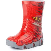 Ladeheid Enfants Filles Garçons Bottes en Caoutchouc Doublées SwkBW (Rouge Auto, 21/22)