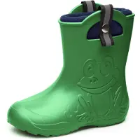 Ladeheid Kinder Federleichte Gummistiefel Thermo Fütterung Mädchen Jungen Rutschfeststiefel Kinder Regenschuhe LA-CA-Frog245 (Vert émeraude, 28/29 EU)