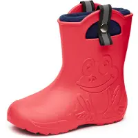 Ladeheid Kinder Federleichte Gummistiefel Thermo Fütterung Mädchen Jungen Rutschprofs Kinder Regensschuhe LA-CA-Frog245 (Corail, 24/25 EU)