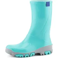 Ladeheid Bottes en caoutchouc pour enfants , filles et garçons, chaussures de pluie LARB015 (Turquoise-2, 21)