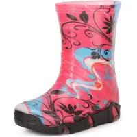 Ladeheid Enfants Filles Garçons Bottes en Caoutchouc Doublées Swk2020BW (Rose Muster-32, 27/28)