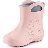 Ladeheid Eva Enfants Garçons Filles Bottes de pluie fourrées LA-CA-03 (rose poudré, 34/35 UE)