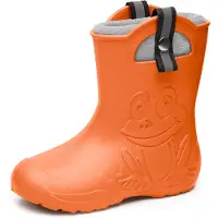 Ladeheid Kinder Federleichte Gummistiefel Thermo Fütterung Mädchen Jungen Rutschprofs Regenstiefel Kinder Regenschuhe LA-CA-Frog245 (Orange(151c), 28/29 EU)