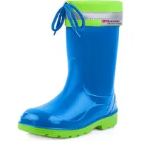 Ladeheid Bottes en caoutchouc pour enfants (filles et garçons) avec revers LA-972 (bleu/vert, taille 21 EU)