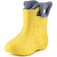 Ladeheid Eva Enfants Garçons Filles Bottes de pluie fourrées LA-CA-04 (Jaune/Gris, 28/29 EU)