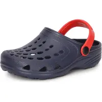 Ladeheid Enfants Filles Garçons Sabots Eva Sabots de jardin Chaussures de jardin LA-CA-06 (Bleu marine/Rouge, 22/23 EU)