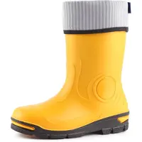Ladeheid Enfants Filles Garçons Bottes de pluie avec chaussettes chaudes LARB013 (Jaune, 23 24 EU)
