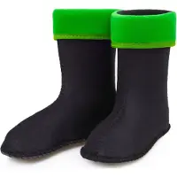 Ladeheid - Chaussettes chaudes pour bottes en caoutchouc pour filles et garçons, chaussons intérieurs pour les modèles LA-KL-EVA-Kids, KL050 et KL045 (vert, taille 28 EU)