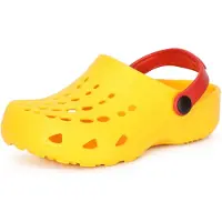 Ladeheid Enfants Filles Garçons Sabots Eva Sabots de jardin Chaussures de jardin LA-CA-06 (Jaune/Rouge, 26/27 EU)