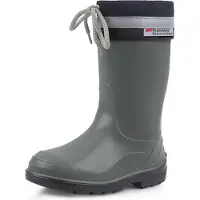 Ladeheid Kinder Mädchen Jungen Gummistiefel mit Stulpe LA-972 (Gris/Noir, 26 UE)