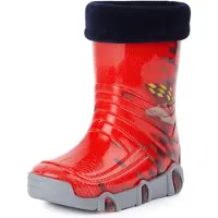 Ladeheid Kinder Mädchen Jungen Gummistiefel gefüttert Swk 16 (Rouge Auto, 23/24 EU)