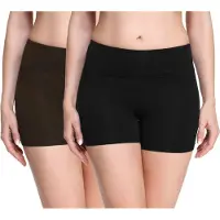 Merry Style Short de cyclisme pour femme en viscose, lot de 2 MS10-284 (noir/marron, lot de 2), XXL