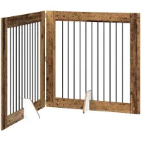 vidaXL : Barrière pliante pour chien avec supports, 2 pièces, bois de récupération, 200,5 cm