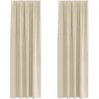 vidaXL Rideaux occultants 2 pcs Crème 140 x 260 cm Velours
