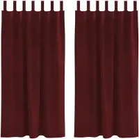 vidaXL Rideaux occultants 2 pcs vin rouge 140 x 175 cm velours