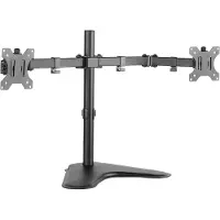 Logilink Support de Bureau Double Moniteur - - Bras Réglable - Acier Laminé à Froid - 13"-32" - Noir