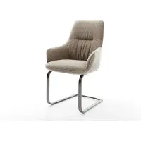 DELIFE Cantilever Zelia-Flex avec accoudoirs bouclé boue pied cantilever plat grafiete ressorts ensachés