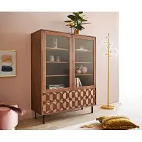 DELIFE Vitrine Fevo 115x150 cm acacia marron Pied-L