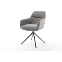 DELIFE Chaise-pivotante Pejo-Flex tissu structuré doux gris pied croisé large grafiete pivotement sur 360° fonction bascule resorts ensachés