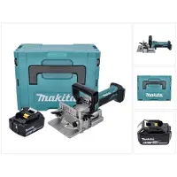 Makita DPJ 180 G1J 18 V Machine à rainurer sans fil 18 V 100 mm + 1x Batterie 6,0 Ah + Makpac - sans chargeur