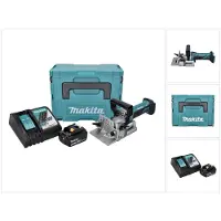 Makita DPJ 180 RG1J Machine à rainurer sans fil 18 V 100 mm + 1x Batterie 6,0 Ah + Chargeur + Makpac