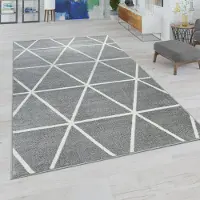 Paco Home Tapis de salon Couleurs pastel modernes Style scandinave Motif losanges Dimensions 160 x 220 cm