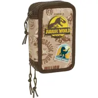 Jurassic World Trousse à crayons triple Jurassic World 12,5 x 19,5 x 5,5 cm 37 pièces