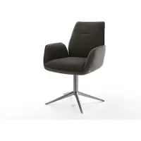 DELIFE Chaise-pivotante Zoa-Flex tissu mixte noir pied de chaise 4 branches grafiete pivotement sur 360° fonction bascule ressorts ensachés